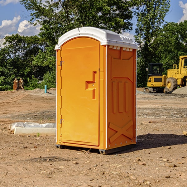 how often are the portable restrooms cleaned and serviced during a rental period in Sharon